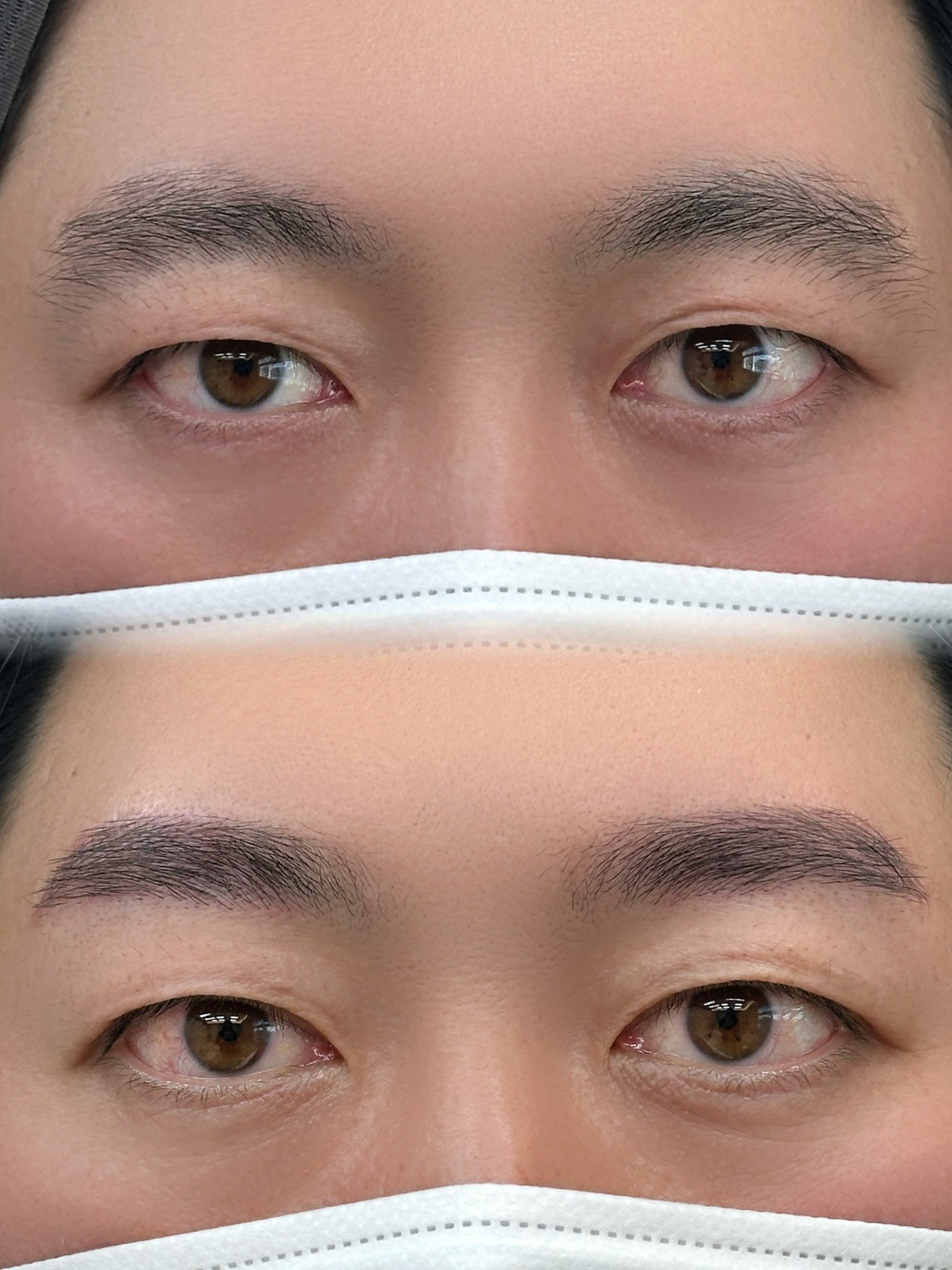 눈썹문신 전후 비교 - 남성눈썹