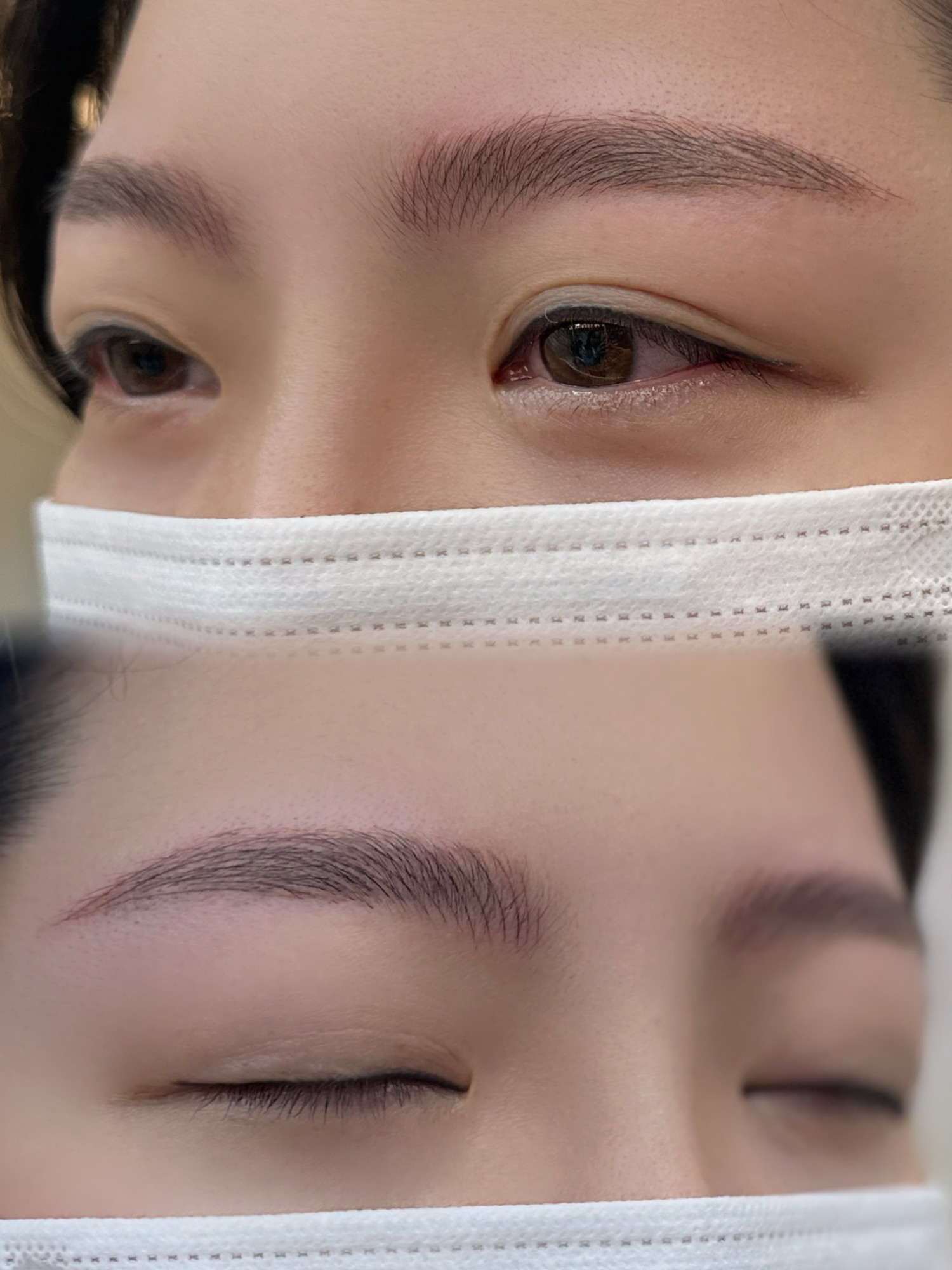 눈썹문신 전후 비교 - 여성눈썹