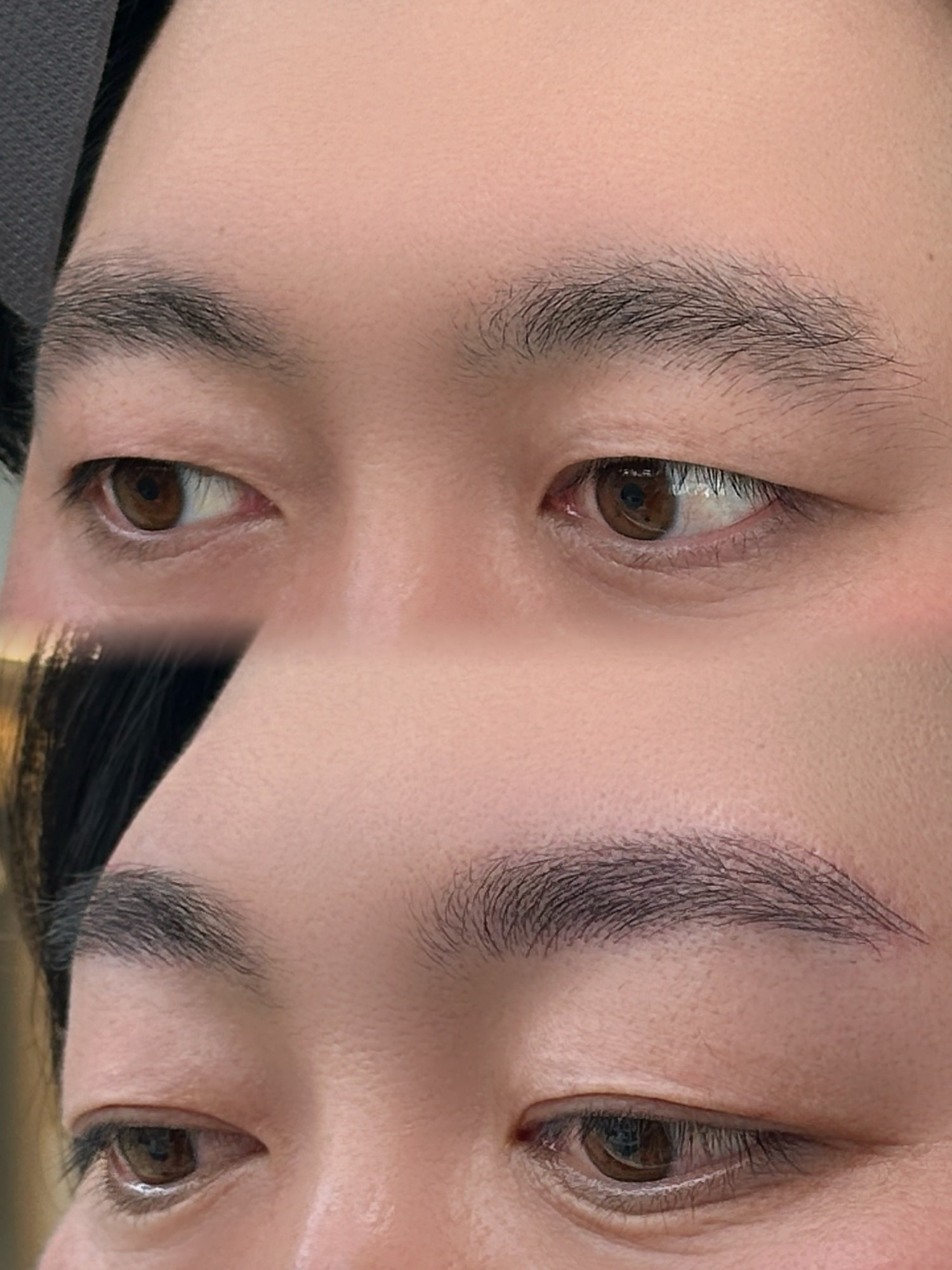 눈썹문신 전후 비교 - 남성눈썹